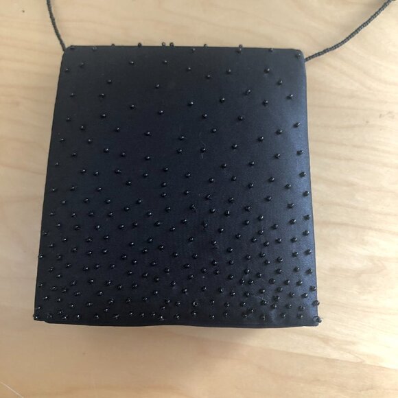 Vintage JESSICA MCCLINTOCK Satin Beaded Crossbody Bag - Whimsigoth - Picture 2 of 7